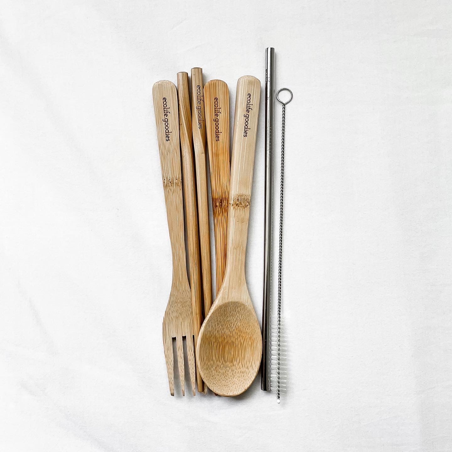 Bamboo Utensils Cutlery Set - 6 Knives, 6 Forks, 6 Spoons