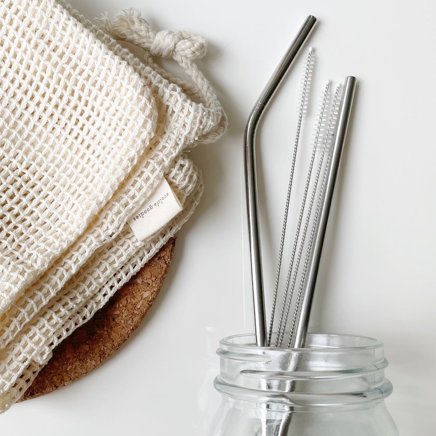 ELG glass/stainless steel straw (with straw brush)